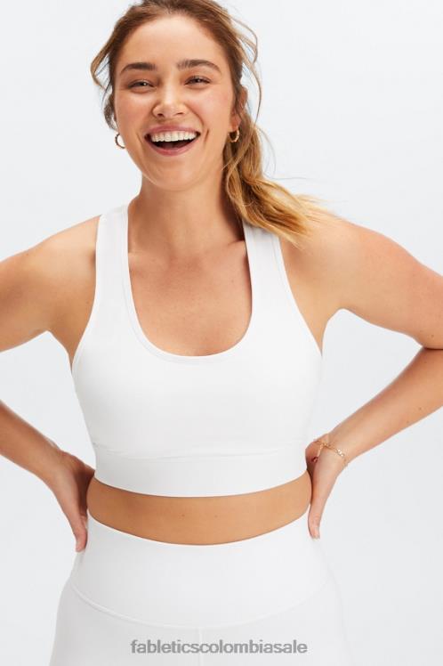 co Fabletics mujer sujetador deportivo on-the-go de impacto medio 115 blanco brillante 6ZJ061754