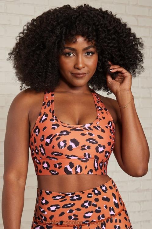 co Fabletics mujer sujetador deportivo on-the-go de impacto medio 115 leo ondulado ocre quemado 6ZJ061755