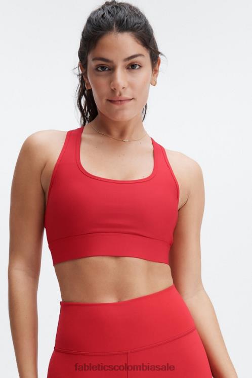 co Fabletics mujer sujetador deportivo on-the-go de impacto medio 115 rojo alto 6ZJ061760
