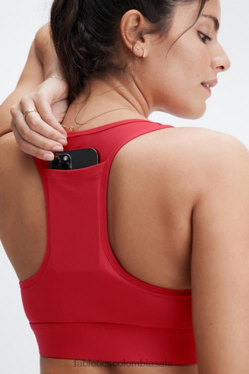 co Fabletics mujer sujetador deportivo on-the-go de impacto medio 115 rojo alto 6ZJ061760