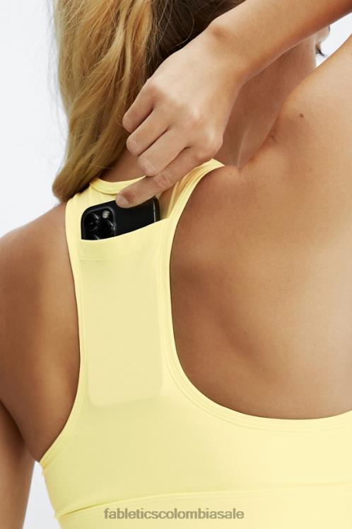 co Fabletics mujer sujetador deportivo on-the-go de impacto medio 116 crema de limon 6ZJ061764