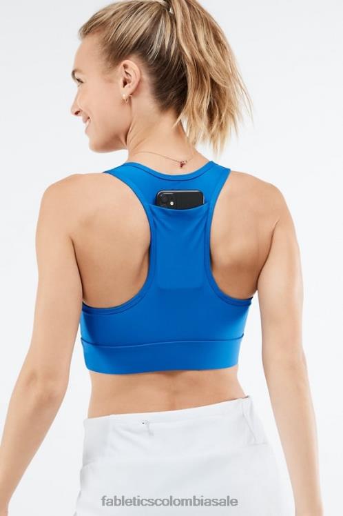 co Fabletics mujer sujetador deportivo on-the-go de impacto medio 117 azul eléctrico 6ZJ061768