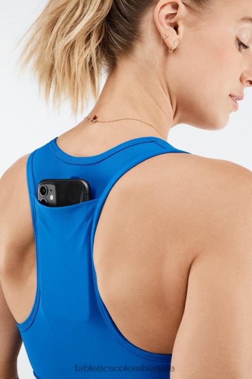 co Fabletics mujer sujetador deportivo on-the-go de impacto medio 117 azul eléctrico 6ZJ061768