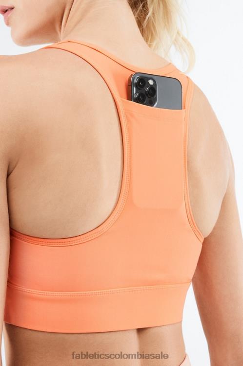 co Fabletics mujer sujetador deportivo on-the-go de impacto medio 117 explosión naranja 6ZJ061767