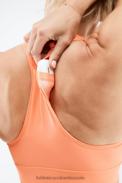 co Fabletics mujer sujetador deportivo on-the-go de impacto medio 117 explosión naranja 6ZJ061767