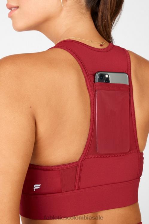 co Fabletics mujer sujetador deportivo on-the-go de impacto medio 117 ladrillo 6ZJ061770