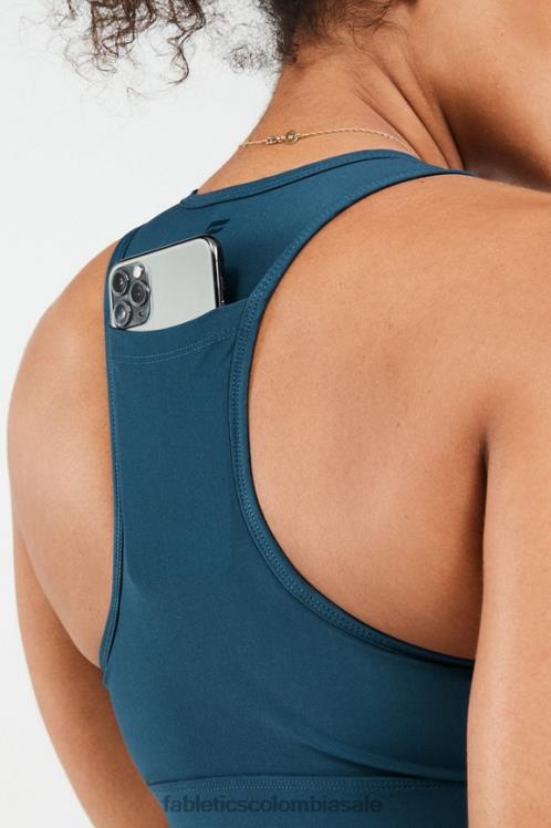 co Fabletics mujer sujetador deportivo on-the-go de impacto medio 117 verde azulado de medianoche 6ZJ061769