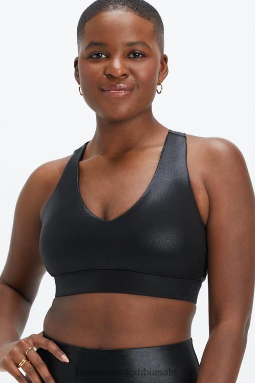 co Fabletics mujer sujetador deportivo on-the-go midi de impacto medio 127 hoja de niebla negra 6ZJ061820