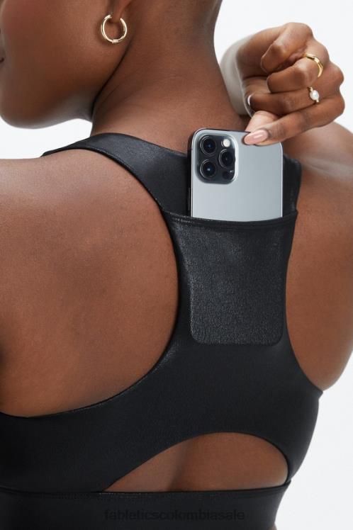 co Fabletics mujer sujetador deportivo on-the-go midi de impacto medio 127 hoja de niebla negra 6ZJ061820