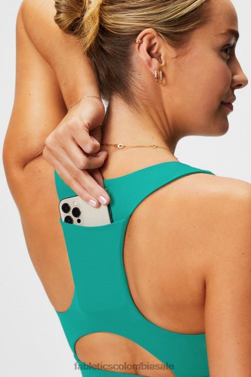 co Fabletics mujer sujetador deportivo on-the-go midi de impacto medio 128 ciprés profundo 6ZJ061826