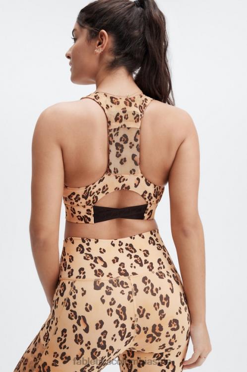 co Fabletics mujer sujetador deportivo on-the-go midi de impacto medio 128 leopardo del desierto 6ZJ061828