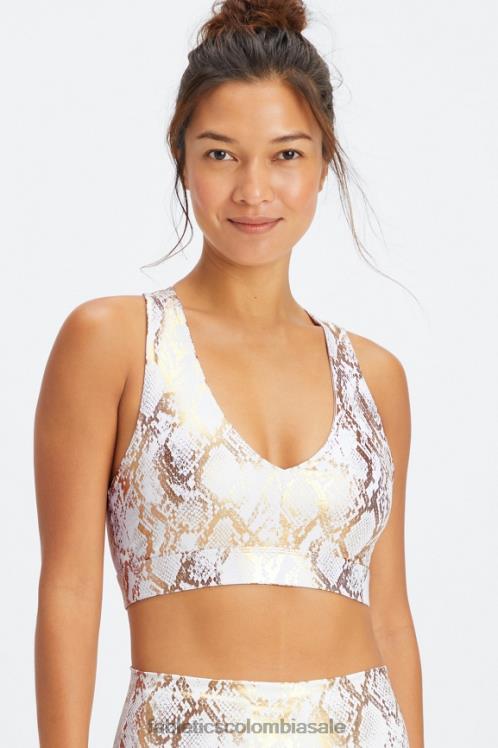 co Fabletics mujer sujetador deportivo on-the-go midi de impacto medio 128 serpiente de lámina de cobre 6ZJ061827