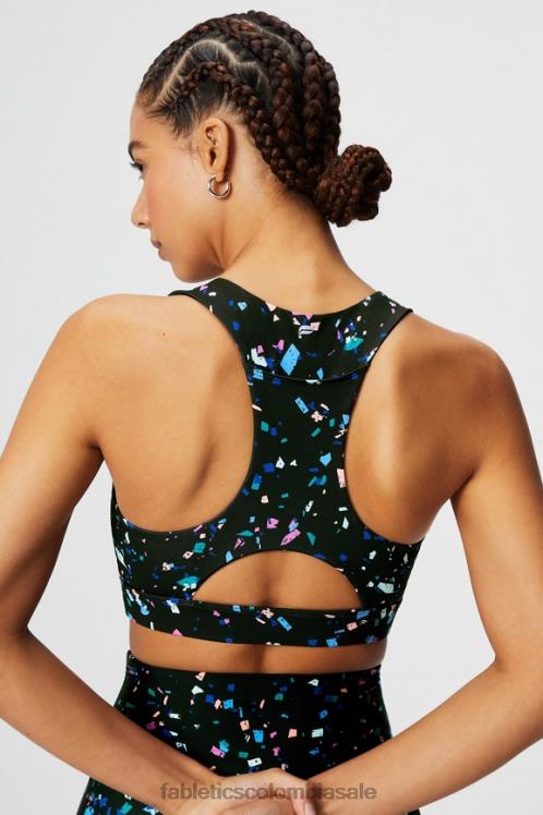 co Fabletics mujer sujetador deportivo on-the-go midi de impacto medio 128 terrazo negro 6ZJ061825
