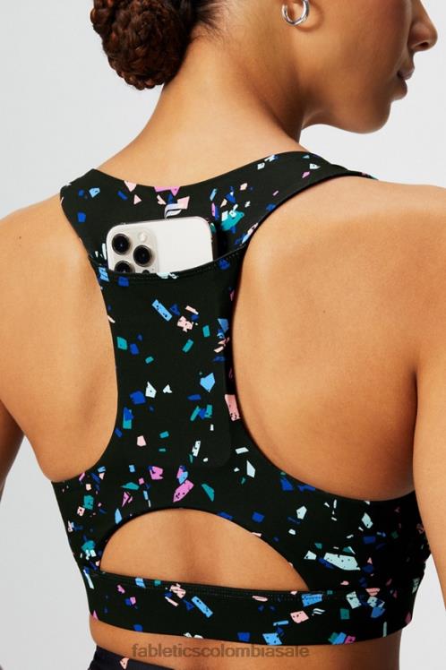 co Fabletics mujer sujetador deportivo on-the-go midi de impacto medio 128 terrazo negro 6ZJ061825