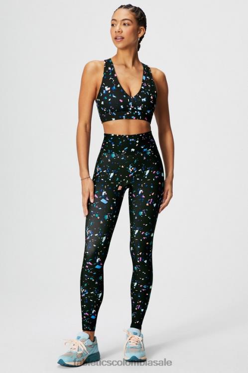 co Fabletics mujer sujetador deportivo on-the-go midi de impacto medio 128 terrazo negro 6ZJ061825