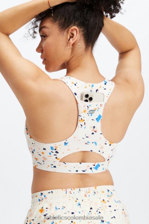 co Fabletics mujer sujetador deportivo on-the-go midi de impacto medio 129 logotipo de terrazo/reflectante 6ZJ061830