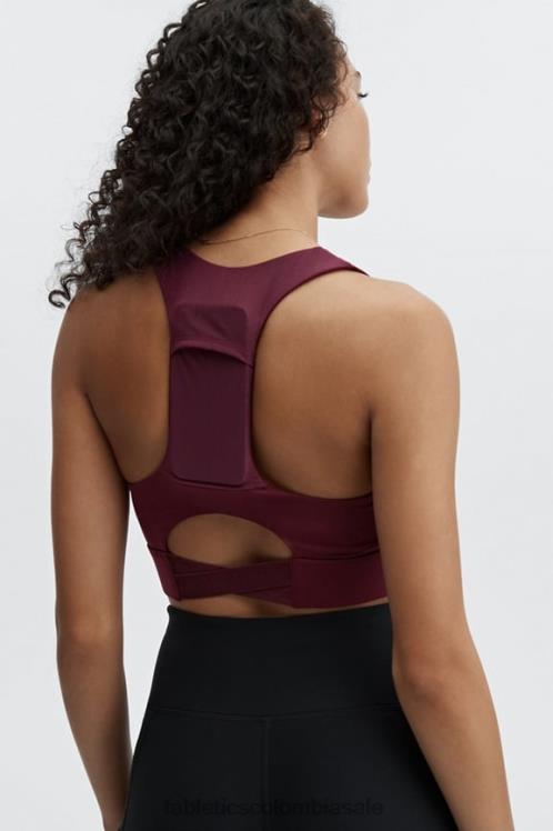 co Fabletics mujer sujetador deportivo on-the-go midi de impacto medio 129 vino de Oporto/logotipo de vino de Oporto 6ZJ061834