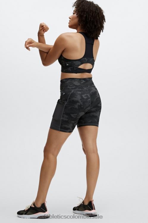 co Fabletics mujer sujetador deportivo on-the-go midi de impacto medio 130 camuflaje carbón/logotipo negro 6ZJ061835