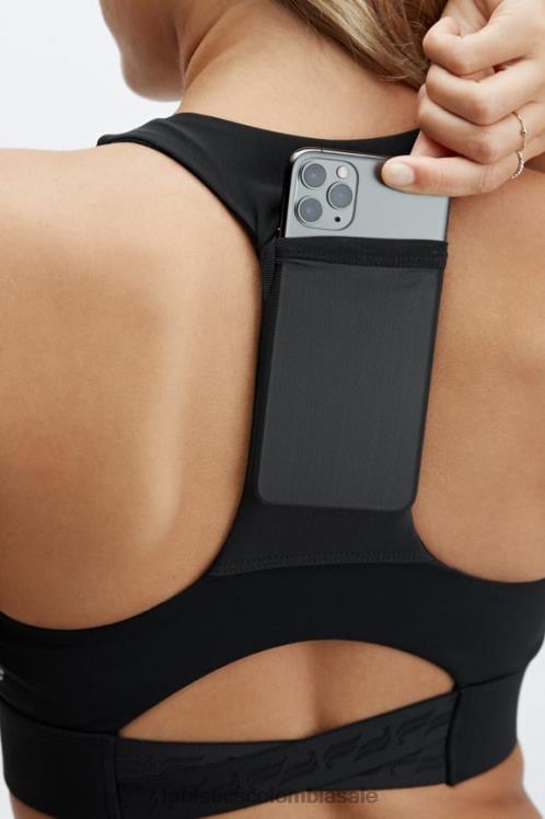 co Fabletics mujer sujetador deportivo on-the-go midi de impacto medio 130 logotipo negro 6ZJ061836