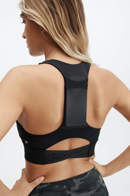 co Fabletics mujer sujetador deportivo on-the-go midi de impacto medio 130 logotipo negro 6ZJ061836