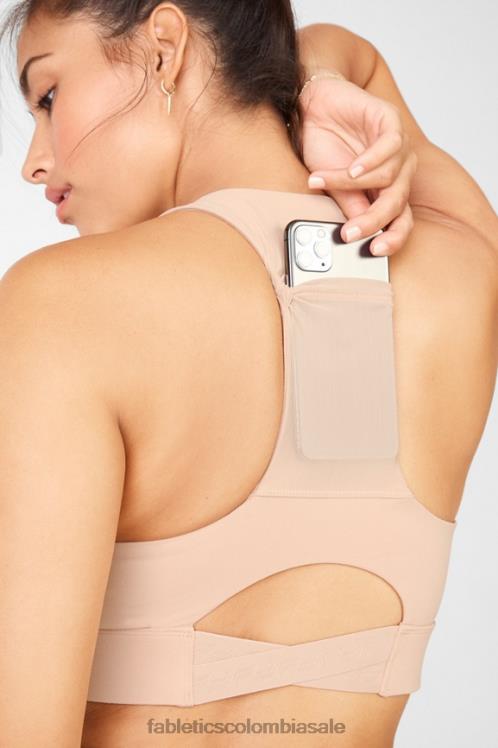 co Fabletics mujer sujetador deportivo on-the-go midi de impacto medio 131 café viejo 6ZJ061841
