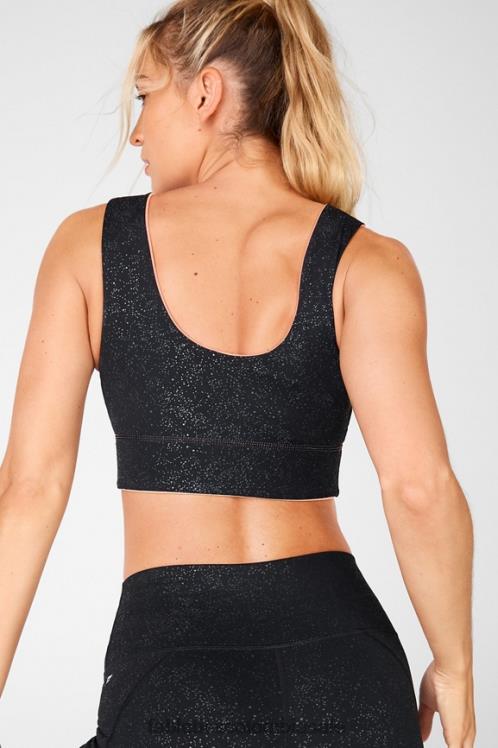 co Fabletics mujer sujetador deportivo reversible de impacto medio harlow brillo negro claro/tarta dulce 6ZJ061876