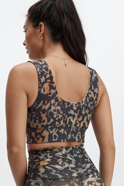 co Fabletics mujer sujetador deportivo reversible de impacto medio harlow camuflaje salvaje/gaia 6ZJ061866