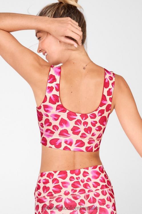 co Fabletics mujer sujetador deportivo reversible de impacto medio harlow caqui/pétalos de rosa 6ZJ061873