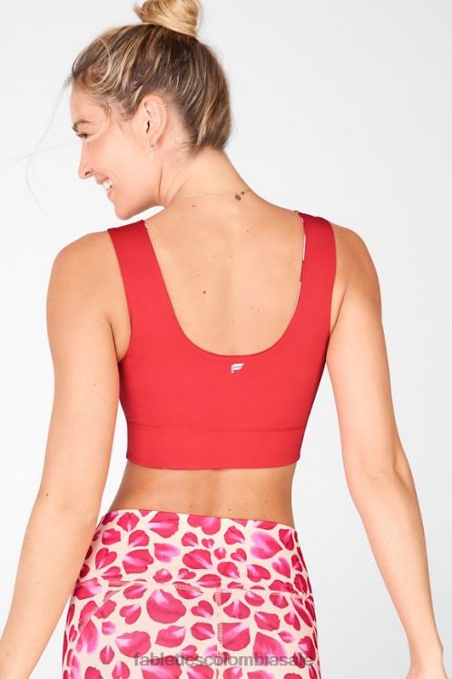 co Fabletics mujer sujetador deportivo reversible de impacto medio harlow caqui/pétalos de rosa 6ZJ061873