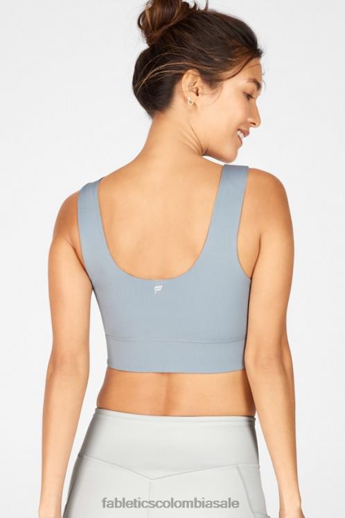 co Fabletics mujer sujetador deportivo reversible de impacto medio harlow nube de lluvia/gris ártico 6ZJ061870