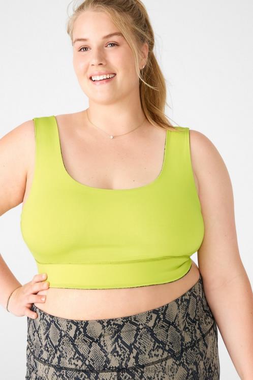 co Fabletics mujer sujetador deportivo reversible de impacto medio harlow reptilia verde/hoja 6ZJ061877