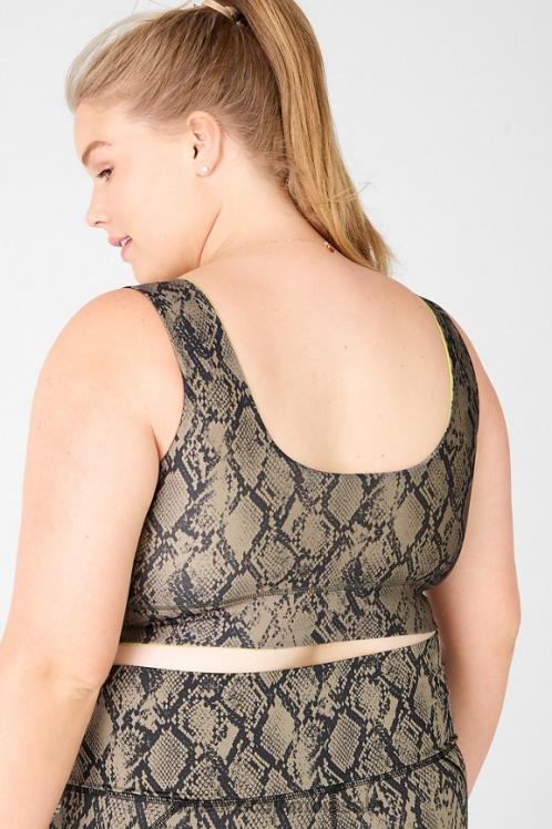 co Fabletics mujer sujetador deportivo reversible de impacto medio harlow reptilia verde/hoja 6ZJ061877